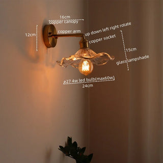 Celako™ Glintore Wall Light | Copper Glass Bedroom Lighting