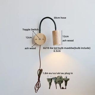 Celako™ Walnara Wall Light | Walnut Wood Bedroom Lighting