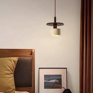 Celako™ Aurelite Pendant Light | Yellow Travertine Mid Century Modern Bedroom Lighting