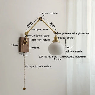 Celako™ Cerelux Wall Light | Ceramic Copper Bedroom Lighting