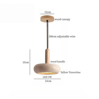 Celako™ Flavus Pendant Light | Yellow Travertine Bedroom Lighting