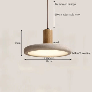 Celako™ Tivorea Pendant Light | Yellow Travertine Japan Wabi Sabi