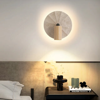 Celako™ Aurivine Wall Light | Yellow Travertine Bedroom Lighting