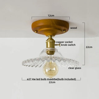 Celako™ Vitrowe Ceiling Light | Glass Wood Living Room Lighting