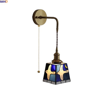 Celako™ Aurina Wall Light | Stained Glass Bedside Lighting