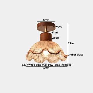Celako™ Ambria Ceiling Light | Amber Glass Vintage American