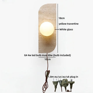 Celako™ Frostia Wall Light | Travertine Entryway Lighting