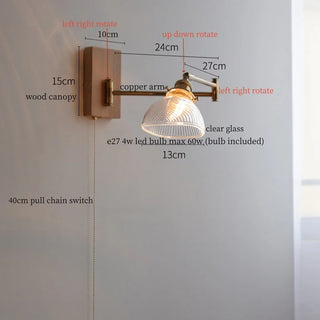 Celako™ Oscilla Wall Light | Copper Glass Bedroom Lighting