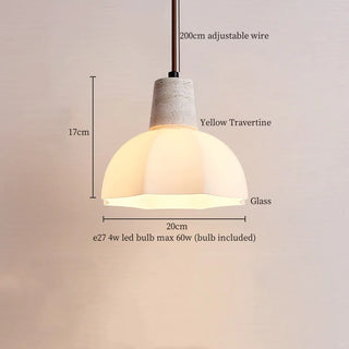 Celako™ Tivolia Pendant Light | Yellow Travertine Dining Room Lighting
