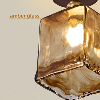 Celako™ Succino Ceiling Light | Amber Glass Wabi Sabi Style