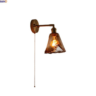 Celako™ Kiyoro Wall Light | Copper Glass Bedroom Lighting