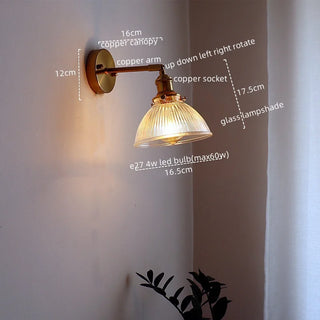 Celako™ Cuvria Wall Light | Copper Glass Bedroom Lighting