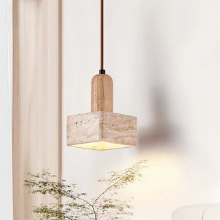 Celako™ Lutesco Pendant Light | Yellow Travertine Kitchen Island Lighting