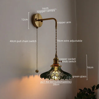 Celako™ Patinea Wall Light | Glass Bedroom Lighting