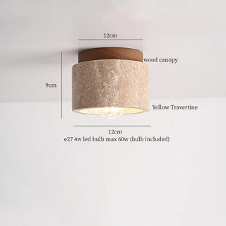 Celako™ Calciva Ceiling Light | Yellow Travertine Bedroom Lighting