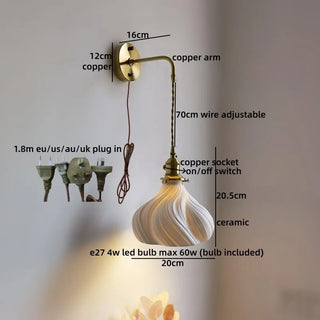 Celako™ Terralu Wall Light | Ceramic Bedroom Lighting