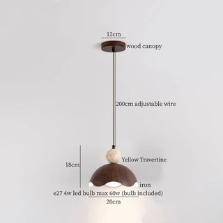 Celako™ Livoro Pendant Light | Yellow Travertine Bedroom Lighting