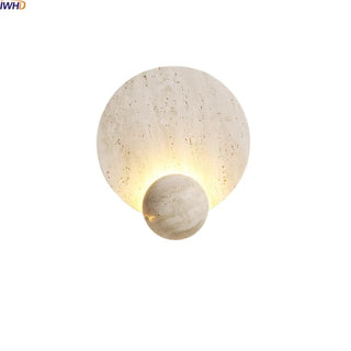 Celako™ Travieno Wall Light | Yellow Travertine Bedroom Lighting