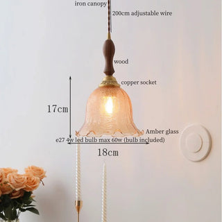 Celako™ Craquel Pendant Light | Amber Glass Kitchen Island Lighting