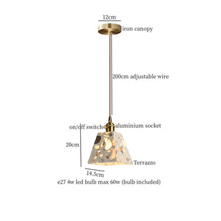 Celako™ Lunazzo Pendant Light | Terrazzo Bedroom Lighting