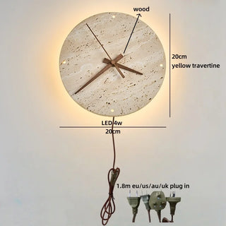 Celako™ Solvane Wall Light | Yellow Travertine Stone Wooden Pointer Living Room