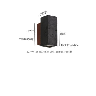 Celako™ Speleo Wall Light | Black Travertine Living Room Lighting
