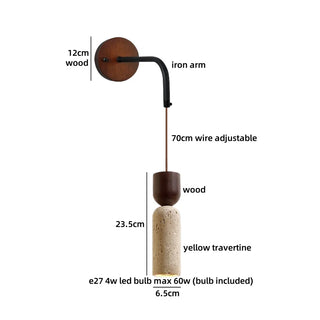 Celako™ Travere Wall Light | Travertine Bedside Lighting