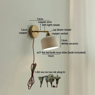 Celako™ Ceralo Wall Light | Ceramic Bedroom Lighting