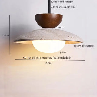 Celako™ Tufano Pendant Light | Yellow Travertine Kitchen Island Lighting