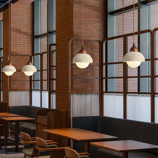 Celako™ Teravine Pendant Light | Yellow Travertine Living Room Lighting