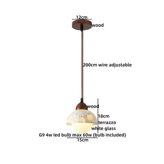 Celako™ Terumi Pendant Light | Terrazzo Wabi Sabi Bedroom Lighting