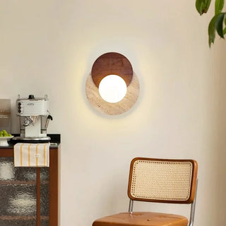 Celako™ Aureline Wall Light | Yellow Travertine Living Room Lighting