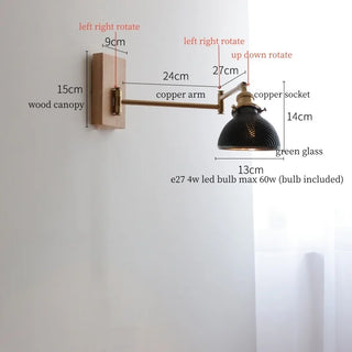 Celako™ Oscilla Wall Light | Copper Glass Bedroom Lighting