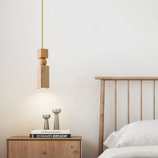 Celako™ Tivolum Pendant Light | Yellow Travertine Dining Room Lighting