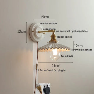 Celako™ Arcilo Wall Light | Ceramic Copper Bedroom Lighting