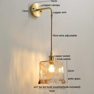 Celako™ Aureglas Wall Light | Glass Bedroom Lighting