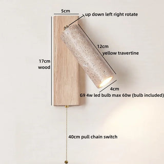 Celako™ Terravo Wall Light | Yellow Travertine Bedroom Lighting