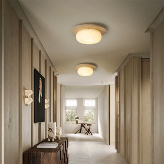 Celako™ Aurema Ceiling Light | Yellow Travertine Living Room Lighting