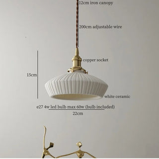 Celako™ Albola Pendant Light | White Ceramic Dining Room Lighting