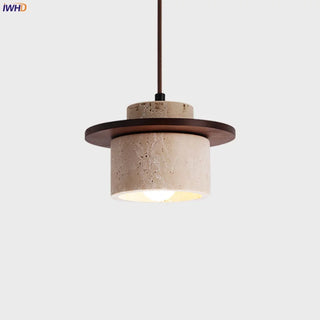 Celako™ Auretone Pendant Light | Yellow Travertine Bedroom Lighting