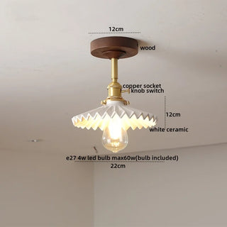 Celako™ Verdin Ceiling Light | Copper Glass Wood Living Room Lighting
