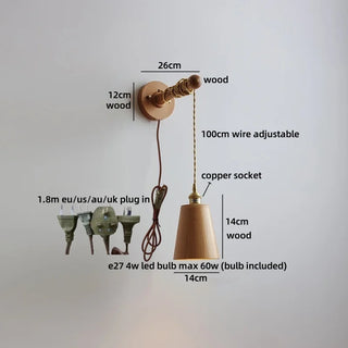 Celako™ Wabiko Wall Light | Wood Bedroom Lighting