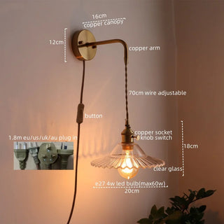 Celako™ Cateno Wall Light | Copper Glass Living Room Lighting