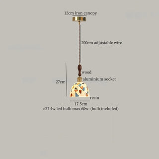 Suspension Vitromia Celako™ | Luminaire de chambre en verre et pierre