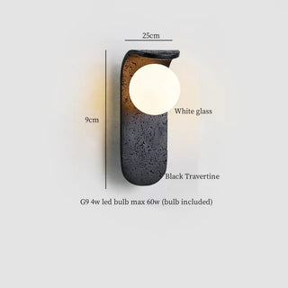 Celako™ Pietranero Wall Light | Black Travertine Living Room Lighting