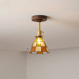 Celako™ Lunowa Ceiling Light | Glass Wood Living Room Lighting
