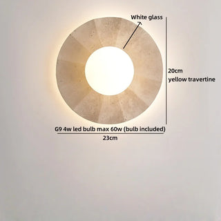 Celako™ Litona Wall Light | Yellow Travertine Bedroom Lighting