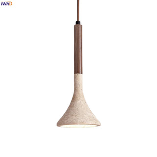 Celako™ Lithoro Pendant Light | Yellow Travertine Bedroom Lighting