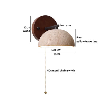 Celako™ Aurivis Wall Light | Yellow Travertine Bathroom Mirror Light