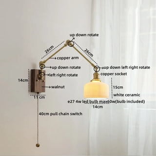 Celako™ Cerelux Wall Light | Ceramic Copper Bedroom Lighting